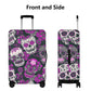 Floral skull washable luggage cover, sugar skull girl travel suitcase cover, candy skull coloful luggage cover, candy skull luggage cover