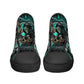 Grim reaper Goth men sneakers, punisher skull high-top shoes, skull in fire shoes, floral skull sneakers, grim reaper men shoes men shoes
