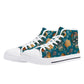 Floral skull hight top sneakers, candy skull shoes, calaveras skull canvas shoes, sugar skull shoes gift, cinco de mayo skull canvas shoes