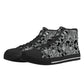 Rose skull hight top sneakers, christmas skull causual shoes gothic skull shoes for him punisher skull men sneakers halloween high top shoes