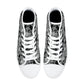 Rose skull hight top sneakers, christmas skull causual shoes gothic skull shoes for him punisher skull men sneakers halloween high top shoes