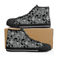 Rose skull hight top sneakers, christmas skull causual shoes gothic skull shoes for him punisher skull men sneakers halloween high top shoes