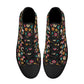 Flower skull shoes, halloween hight top sneakers, punisher skull women sneakers, motorcycle skull high-top shoes, halloween causual shoes