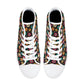 Flower skull shoes, halloween hight top sneakers, punisher skull women sneakers, motorcycle skull high-top shoes, halloween causual shoes