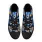 Flaming skull causual sneakers, biker skull women sneakers, skull women shoes, skeleton shoes, halloween women shoes, christmas skull shoes