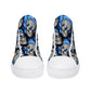 Flaming skull causual sneakers, biker skull women sneakers, skull women shoes, skeleton shoes, halloween women shoes, christmas skull shoes