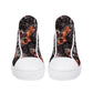 Biker skull shoes for her, flaming skull canvas shoes, flaming skull men sneakers, skull men shoes, flame skull gothic canvas shoes sneakers