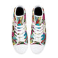 Dia de los muertos skull causual sneakers, calaveras skull high top shoes, floral skull causual shoes, mexico sneakers, mexican skull shoes