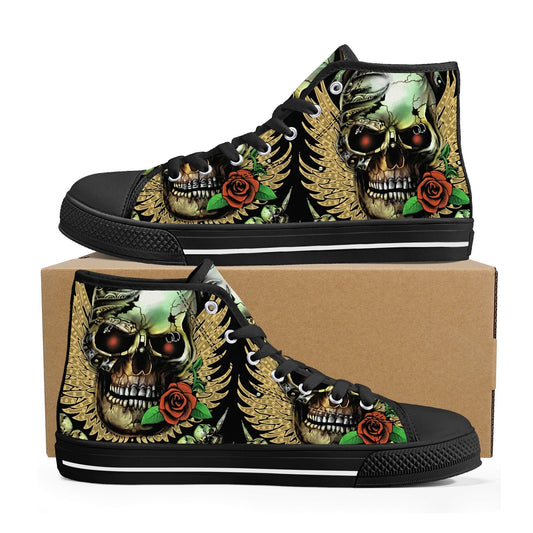 Flower skull causual shoes punisher skull canvas shoes death skull canvas sneakers floral skull shoes skull gothic shoes for her skull shoes