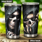 Death tumbler, evil travel mug, skeleton tumbler, skull tumbler, flame skull mug, halloween mug, flower skull travel mug, motorcycle skull
