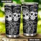 mexico travel mug, mexican skull tumbler, sugar skull girl tumbler, calaveras skull travel mug, sugar skull girl cup, candy skull travel mug