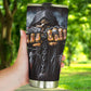 Biker skull tumbler, biker skull mug, gothic tumbler, biker skull travel mug, Grim reaper skull travel mug, goth cup, motorcycle skull mug