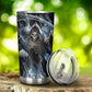 Skull gothic tumbler, flame skull travel mug, christmas cup, rose skull tumbler, skeleton cup, death tumbler skull cup rose skull travel mug