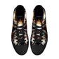 Biker skull hight top sneakers, flower skull canvas shoes, evil women shoes, motorcycle skull canvas shoes, Motorcycle women sneakers shoes