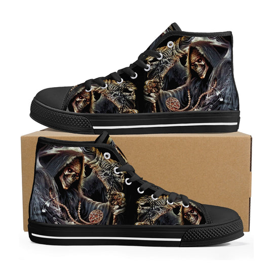 Christmas skull women sneakers rose skull men sneakers, horror shoes goth causual shoes, skull shoes for her christmas skull canvas sneakers