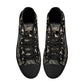 Biker skull high-top shoes, skull causual sneakers, flower skull canvas sneakers, grim reaper high-top shoes christmas skull canvas sneakers