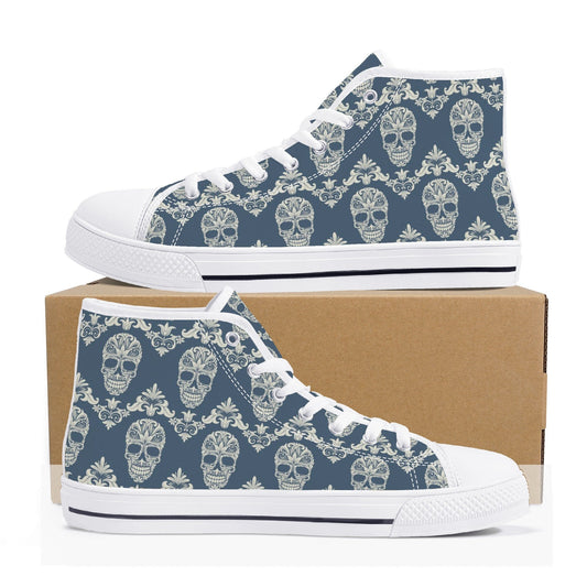 Mexico high-top shoes, mexico canvas sneakers, floral skull canvas sneakers, mexican skull canvas shoes, candy skull canvas sneakers shoes