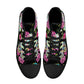 Day of the dead high-top shoes, mexico canvas shoes, floral skull shoes gift, cinco de mayo skull high-top shoes, sugar skull high-top shoes