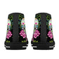 Day of the dead high-top shoes, mexico canvas shoes, floral skull shoes gift, cinco de mayo skull high-top shoes, sugar skull high-top shoes