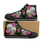 Day of the dead high-top shoes, mexico canvas shoes, floral skull shoes gift, cinco de mayo skull high-top shoes, sugar skull high-top shoes