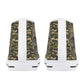 Military Goth canvas sneakers, death skull hight top sneakers, goth causual shoes, goth high-top shoes, flower skull canvas sneakers shoes