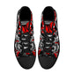 Grim reaper men shoes, horror women sneakers, evil canvas sneakers, motorcycle skull men sneakers, goth causual shoes, biker skull high top