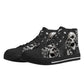 Gothic skull canvas sneakers, gothic skull shoes gift, flower skull women shoes, rose skull canvas shoes, goth canvas shoes, skull hight top