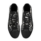Gothic skull canvas sneakers, gothic skull shoes gift, flower skull women shoes, rose skull canvas shoes, goth canvas shoes, skull hight top