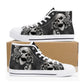 Gothic skull canvas sneakers, gothic skull shoes gift, flower skull women shoes, rose skull canvas shoes, goth canvas shoes, skull hight top