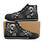 Gothic skull canvas sneakers, gothic skull shoes gift, flower skull women shoes, rose skull canvas shoes, goth canvas shoes, skull hight top