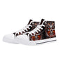 Flaming skull canvas sneakers, flame gothic skull shoes gift, Fire skull women shoes, rose skull canvas shoes, goth canvas shoes sneakers