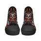 Flaming skull canvas sneakers, flame gothic skull shoes gift, Fire skull women shoes, rose skull canvas shoes, goth canvas shoes sneakers