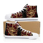 Gothic canvas shoes, halloween high top shoes, biker skull shoes gift, horror causual shoes, biker skull high-top shoes, floral skull shoes