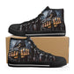 Grim reaper game over skull canvas shoes, reaper skull high top shoes biker skull shoes gift horror causual shoes biker skull high-top shoes