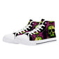 Goth high top shoes, flaming skull shoes for her, grim reaper causual shoes, skeleton shoes for her, gothic skull men sneakers, rose skull