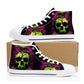 Goth high top shoes, flaming skull shoes for her, grim reaper causual shoes, skeleton shoes for her, gothic skull men sneakers, rose skull
