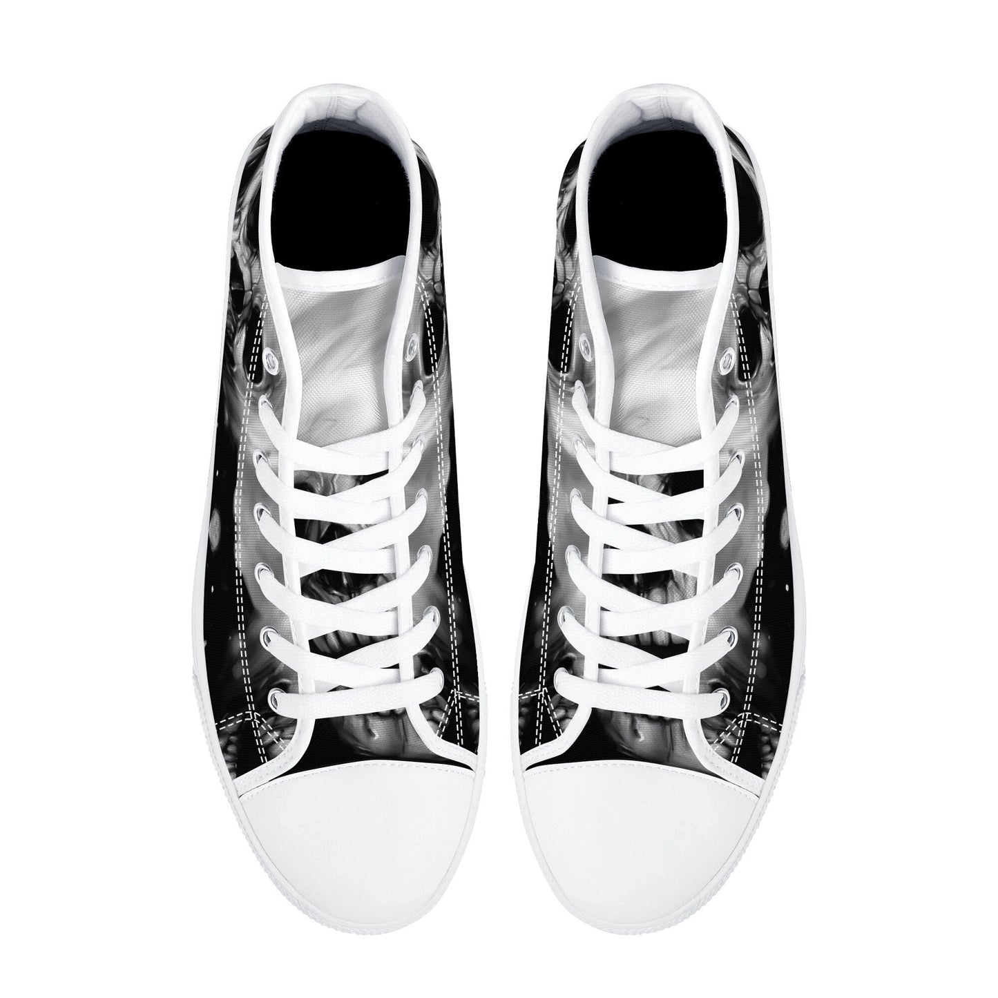 Skull women shoes, biker skull shoes for him, goth men shoes, evil sneakers, punisher skull canvas sneakers, horror canvas sneakers shoes