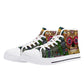 Floral sugar skull sneakers, sugar skull girl hight top sneakers, cinco de mayo skull women shoes, day of the dead women sneakers shoes