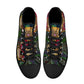 Floral sugar skull sneakers, sugar skull girl hight top sneakers, cinco de mayo skull women shoes, day of the dead women sneakers shoes