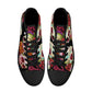 Floral skull canvas sneakers, floral sugar skull hight top sneakers, mexican skull high-top shoes, sugar skull sneakers sugar skull shoes