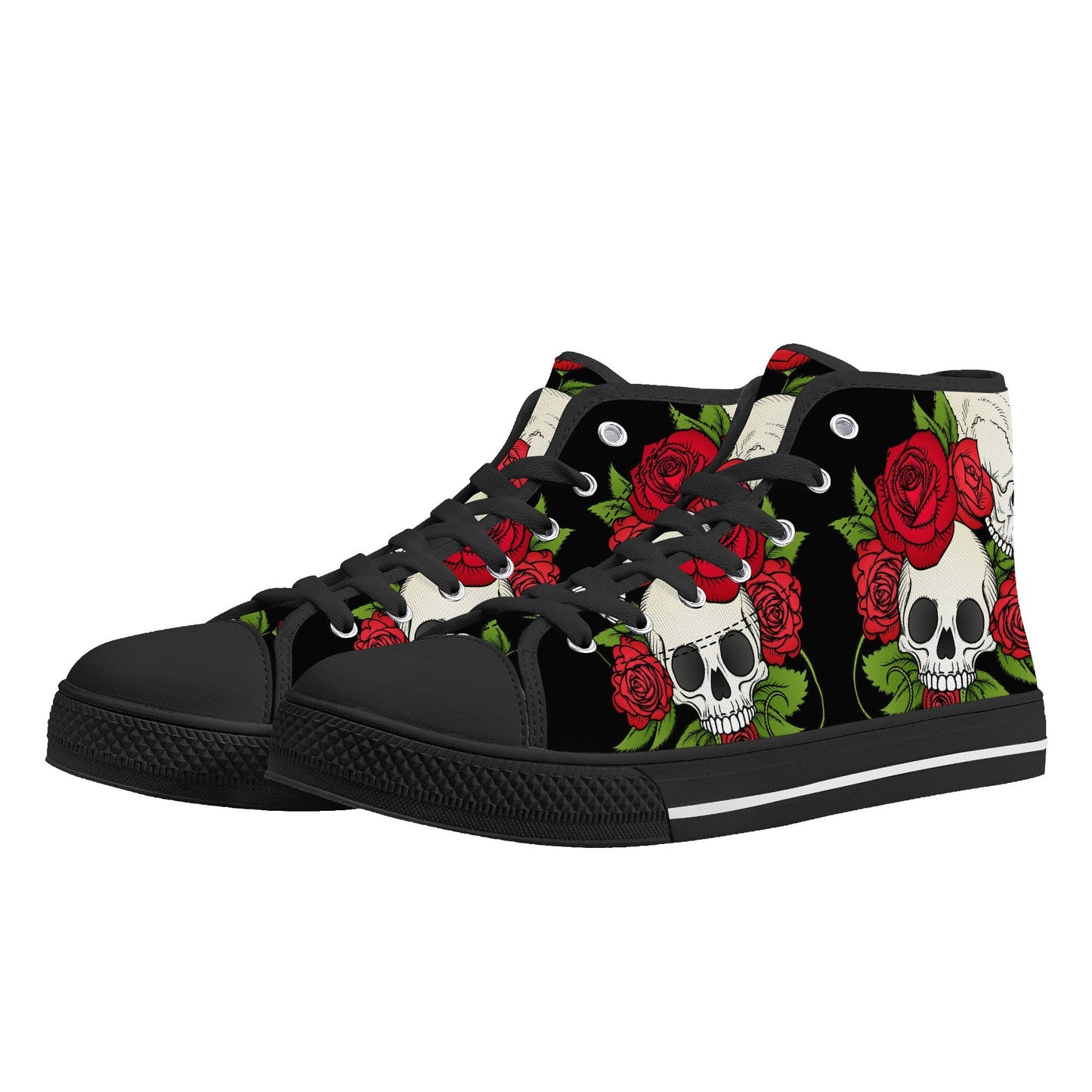 Floral skull shoes for him, punisher skull women sneakers skull causual sneakers biker skull shoes skeleton sneakers gift, death skull shoes