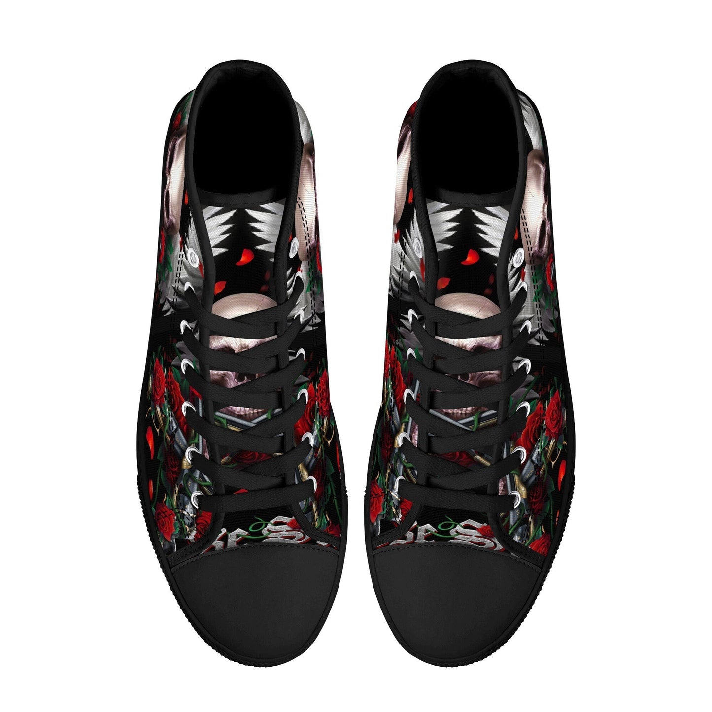 Gothic skull men sneakers, skull canvas sneakers, flower skull shoes for her, biker skull women shoes, flaming skull causual shoes sneakers