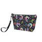 Calaveras skull tote bag, sugar skull wallet, day of the dead purse, floral skull bag with shoulder strap, cinco de mayo skull purse bag