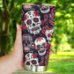 Day of the dead tumbler, sugar skull cup mug tumbler, Dia de los muertos  skull tumbler mug cup candy skull calaveras gothic mug cup tumbler