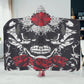 Rose skull fleece blanket, flame skull throw hooded, death skull warm blanket, halloween sherpa blanket, skull christmas hooded blanket