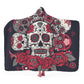 Dia de los muertos skull blanket hooded, calaveras skull sherpa blanket, floral skull warm blanket, cinco de mayo skull hoodie blanket