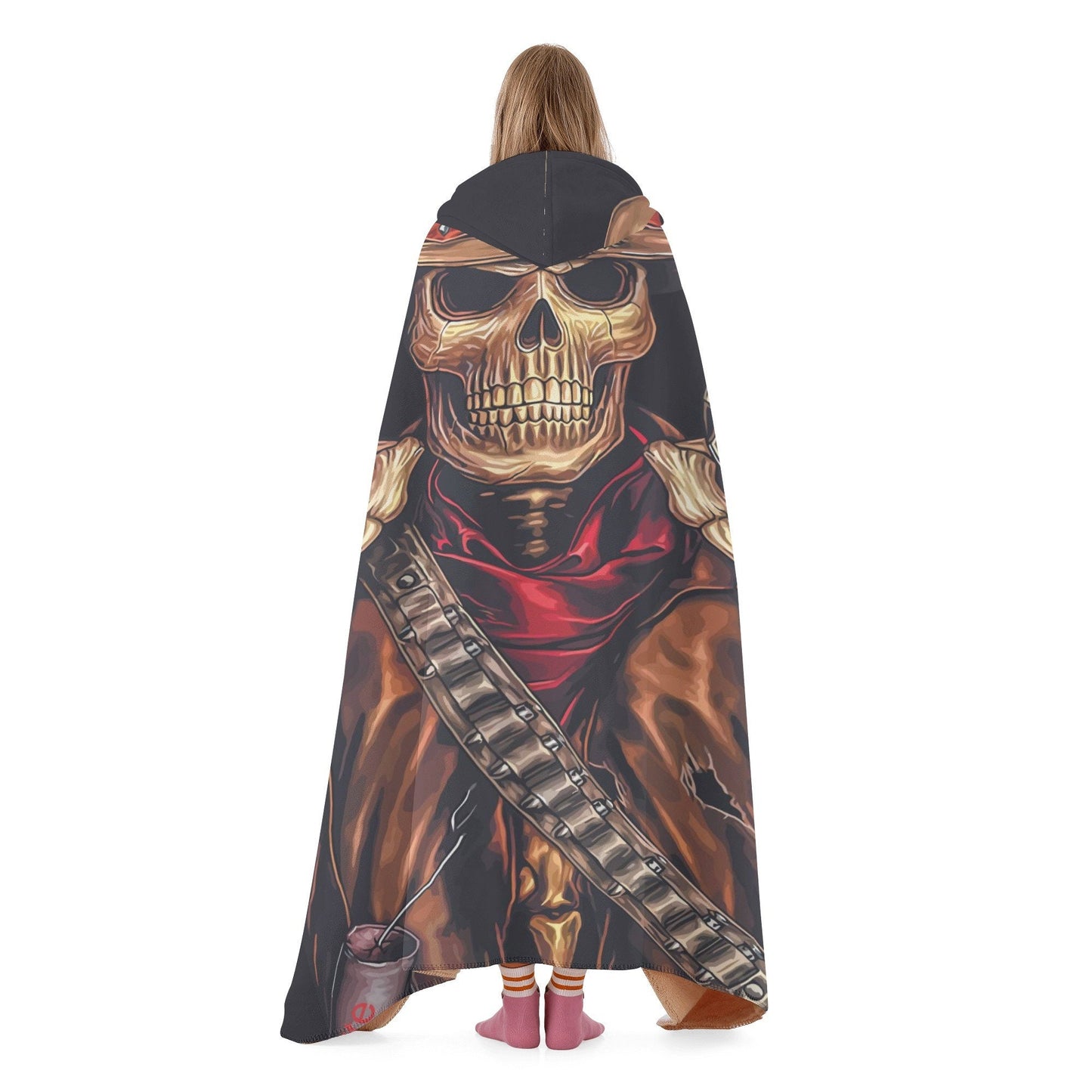 Death skull christmas hoodie, evil throw hooded, death skull warm blanket, biker skull blanket hoodie, floral skull flannel hooded