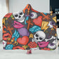 Halloween sherpa blanket, floral skull hoodie blanket, horror fleece blanket, floral skull sherpa blanket, grim reaper warm blanket hoodie