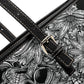Horror wallet, flaming skull cosmetic bag, skeleton bag with shoulder strap, rose skull messenger bag, skeleton crossbody bag, flame skull