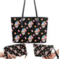 Skull messenger bag, christmas skull long wallet, flaming skull shoulder bag, flaming skull shoulder bag, flower skull messenger bag wallet